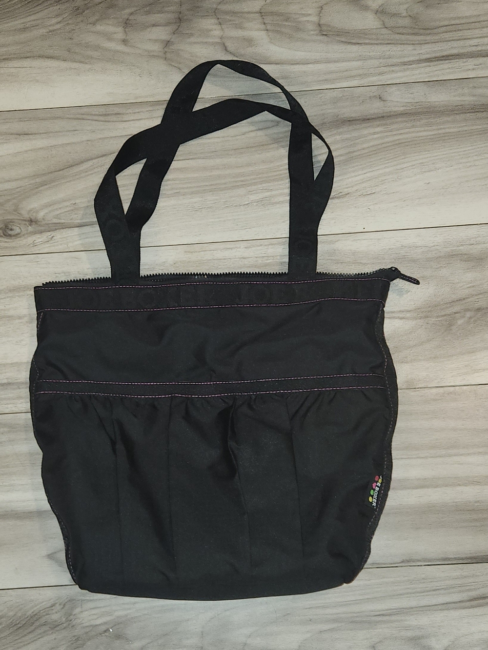 Joe Boxer Black Women's Everyday Tote Bag - Casual Zip Top 13" H 13" W